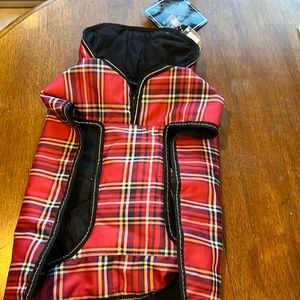 Large Red flannel dog jacket